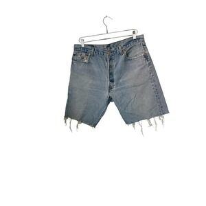 Levi's Vintage 501 CutOff Jean Shorts Blue Jorts Denim Distressed Grunge Size36